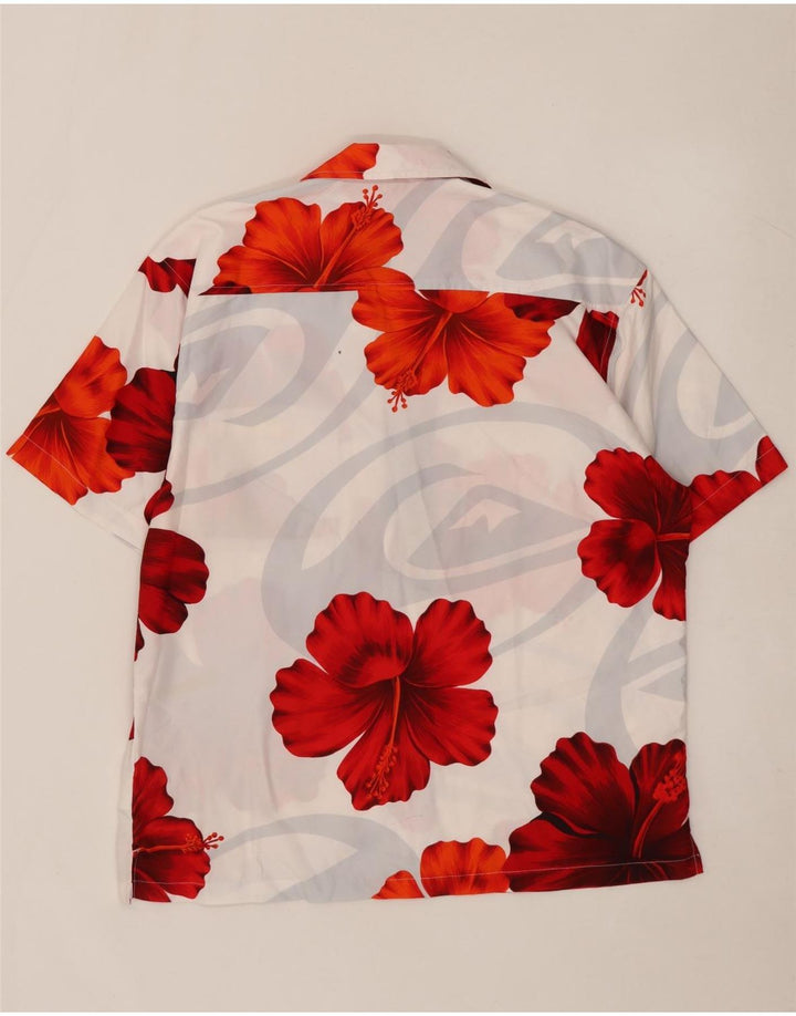 Quiksilver Chemise à Manches Courtes Homme Grand Blanc Floral Polyester