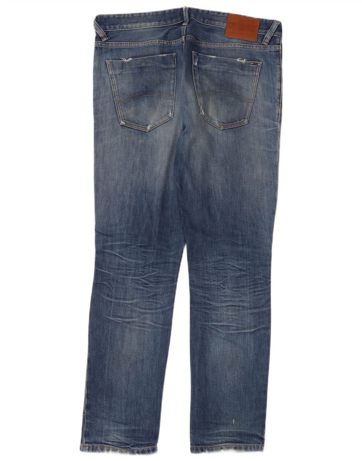 Tommy Hilfiger Jean slim vieilli pour homme W34 L32 en coton bleu