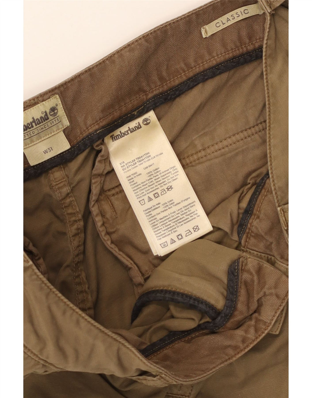 TIMBERLAND Short cargo coupe classique W31 en coton kaki moyen pour homme