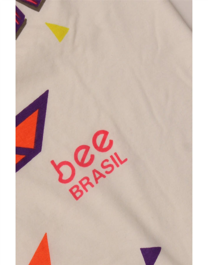 T-shirt graphique vintage pour hommes, haut floral blanc moyen