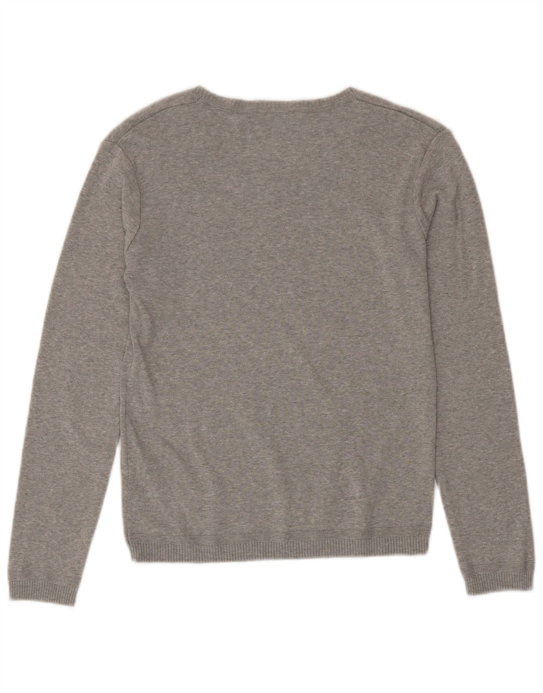 BENETTON Pull col bateau pour femme UK 10 Petit Gris Coton