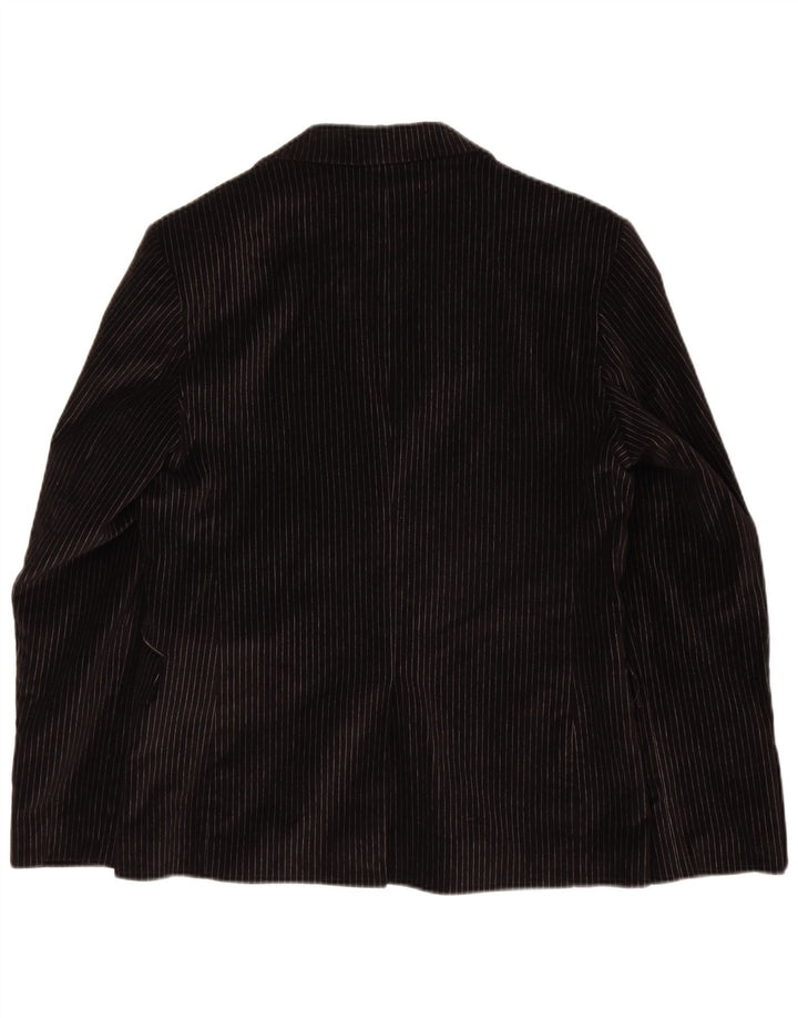 Vincent Costume 2 pièces 2 boutons pour homme IT 48 Medium W30 L32 Noir à fines rayures