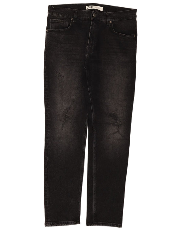 Zara Jean Slim Homme EU 42 Large W32 L30 Coton Noir