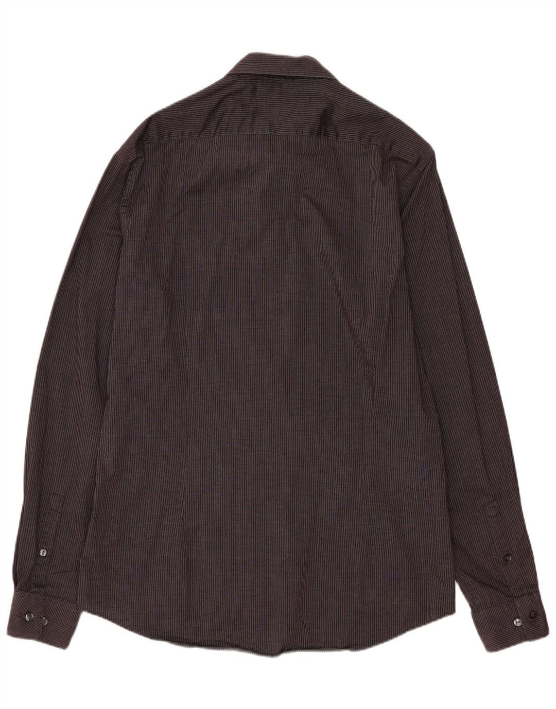 Calvin Klein Chemise slim fit pour homme Taille 39 15 1/2 Gris moyen à fines rayures