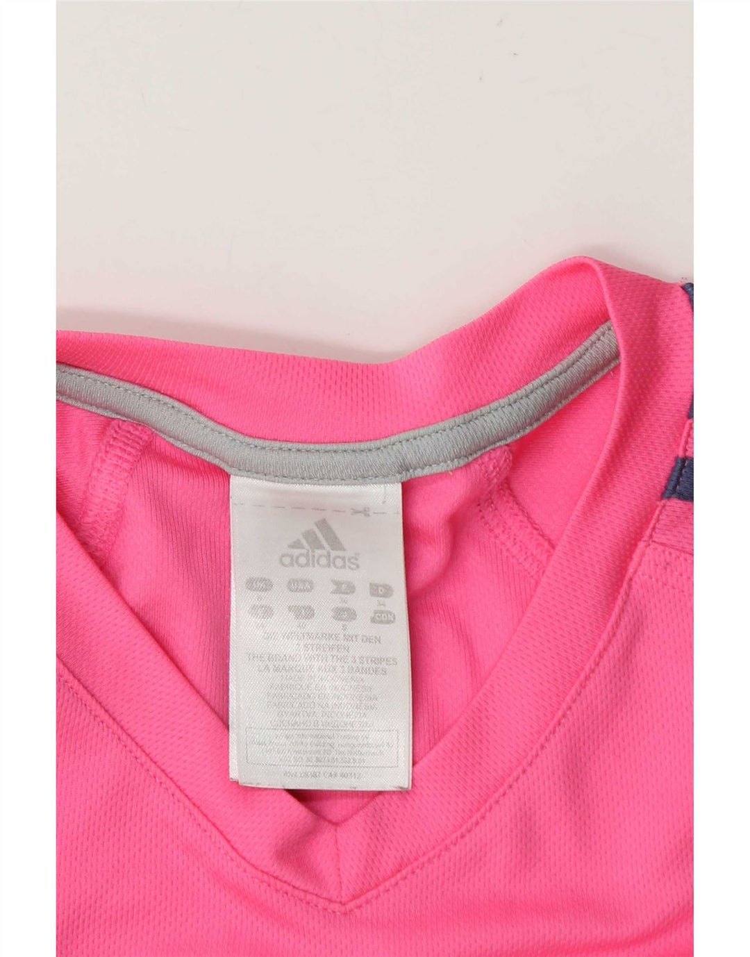 Adidas T-Shirt Femme Top UK 8 Petit Rose Polyester