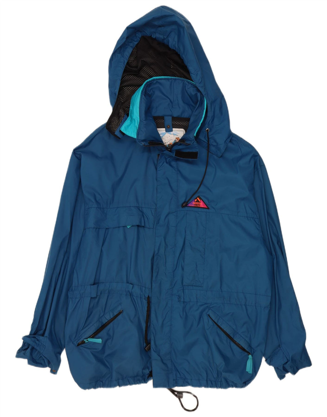 Aesse Veste de pluie à capuche coupe ample pour homme UK 40 Large Bleu