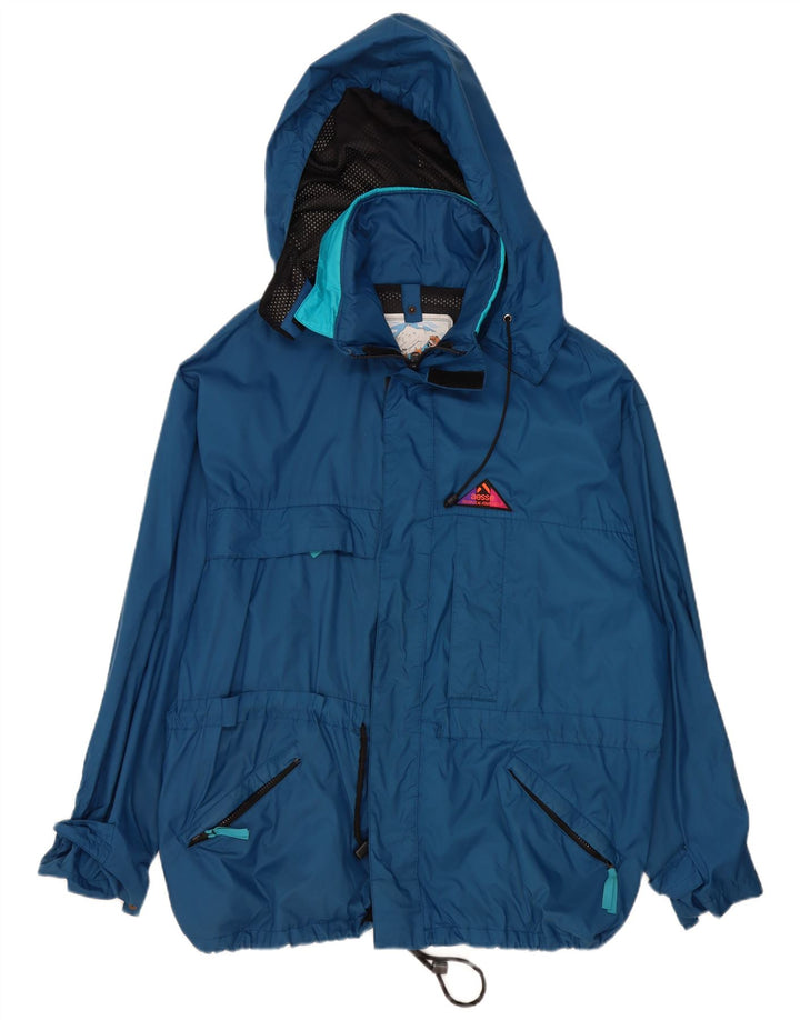 Aesse Veste de pluie à capuche coupe ample pour homme UK 40 Large Bleu
