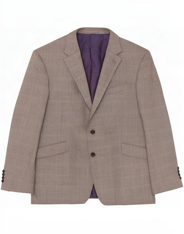 Marks & Spencer Veste blazer à 2 boutons pour homme UK 44 XL en laine à carreaux gris