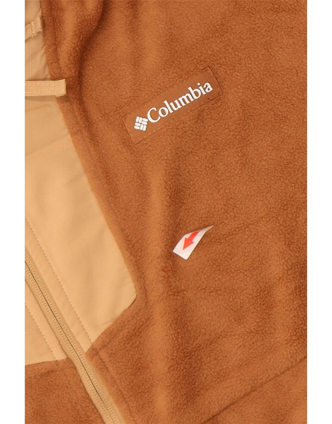 Columbia Pull Polaire à Col Zippé Homme Marron Moyen Polyester Colorblock