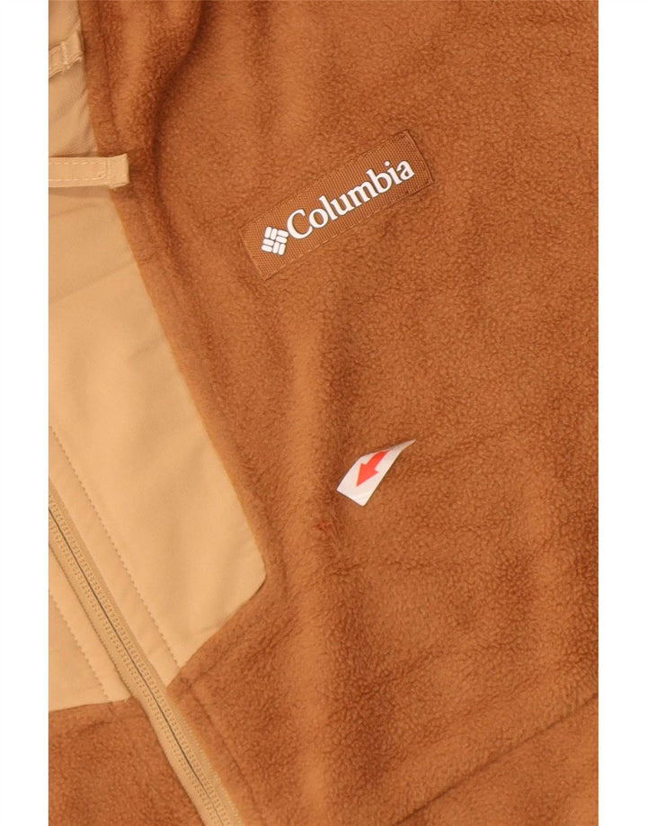 Columbia Pull Polaire à Col Zippé Homme Marron Moyen Polyester Colorblock