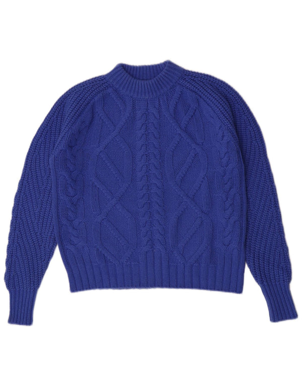 Marks & Spencer Pull à col roulé autographe pour femme UK 8 Small Bleu