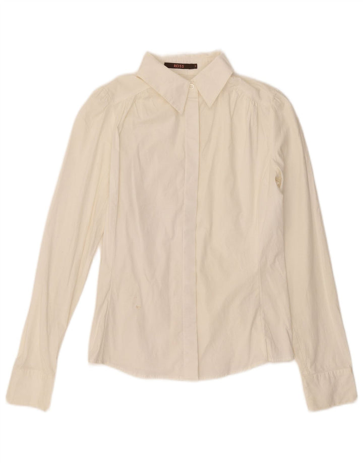 Reiss Chemise Femme UK 8 Small Blanc Coton