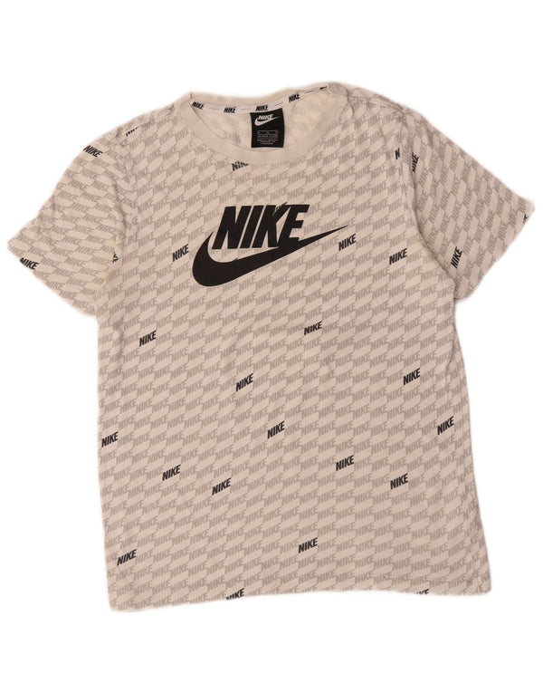 Nike Boys Graphic T-Shirt Top 13-14 ans XL Blanc Géométrique Coton