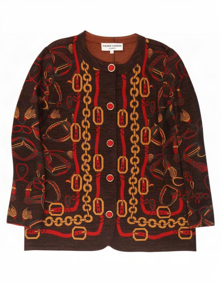 Pierre Cardin Veste blazer à 5 boutons pour femme à motif abstrait IT 48 XL Marron