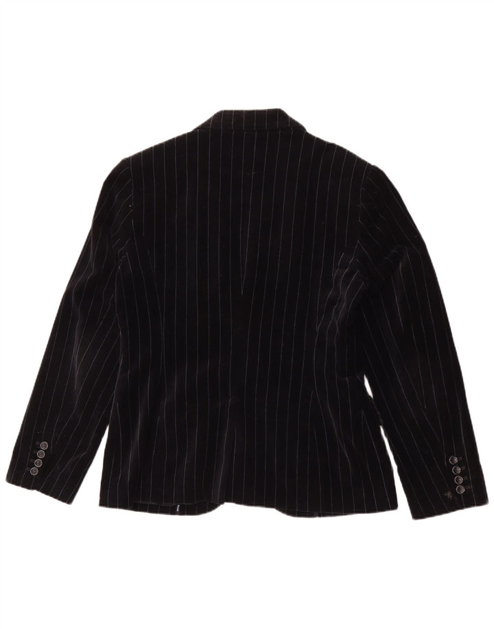 Esprit Veste blazer en velours à 2 boutons pour femme UK 14 Grandes rayures noires
