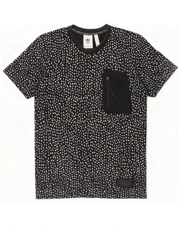 Adidas T-shirt homme en coton à pois noir moyen