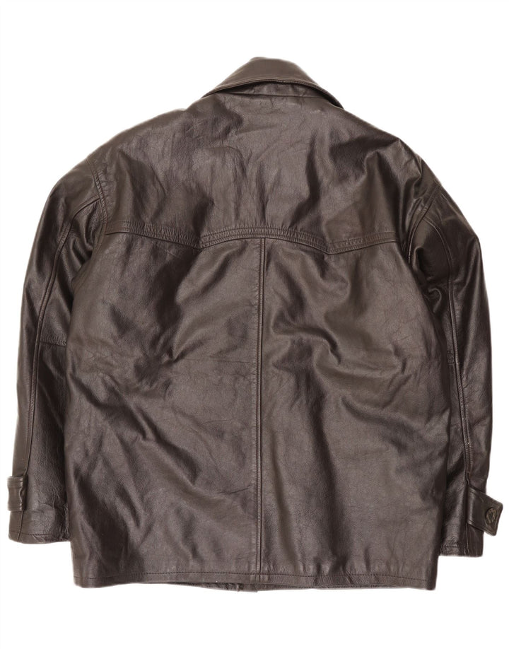 veste en cuir homme vintage EU 52 XL Cuir Marron