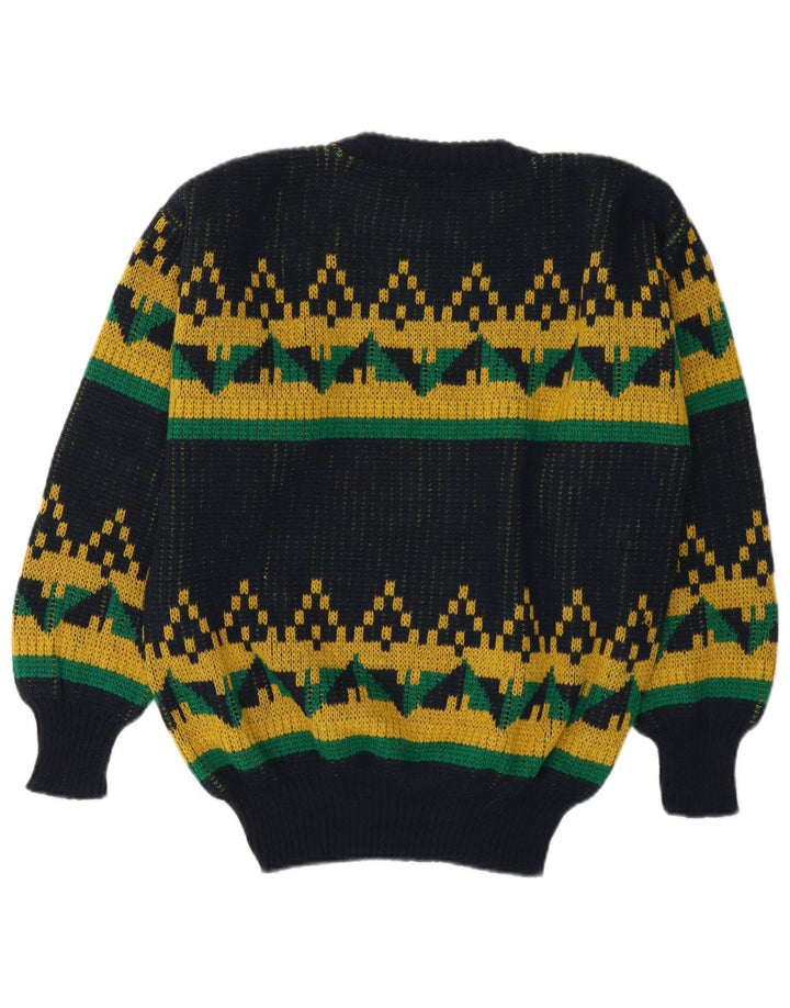 Rodes Pull col rond homme bleu marine moyen acrylique géométrique