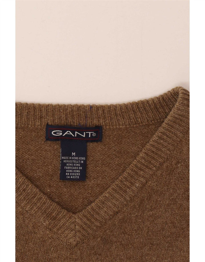 Gant Pull col V Homme Marron Moyen Moucheté Laine d'Agneau