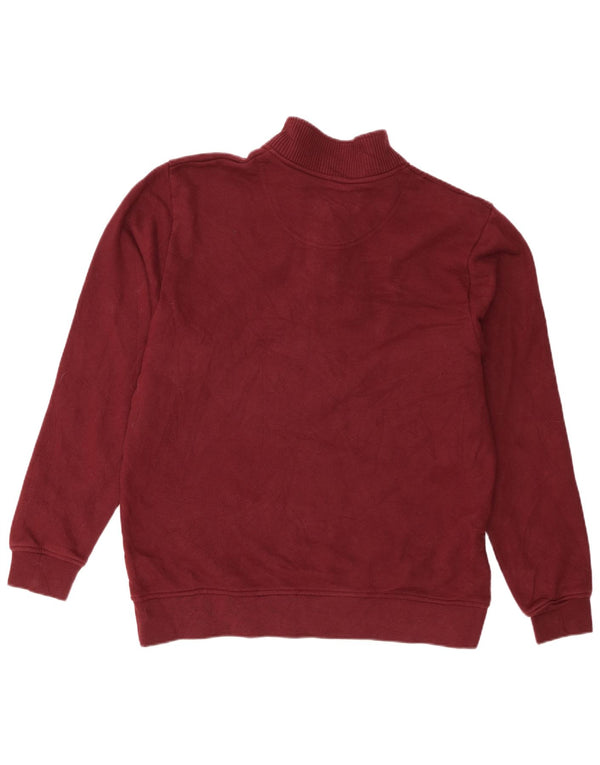 Orvis Sweat-shirt à col zippé pour homme, coupe régulière, grand, en coton bordeaux