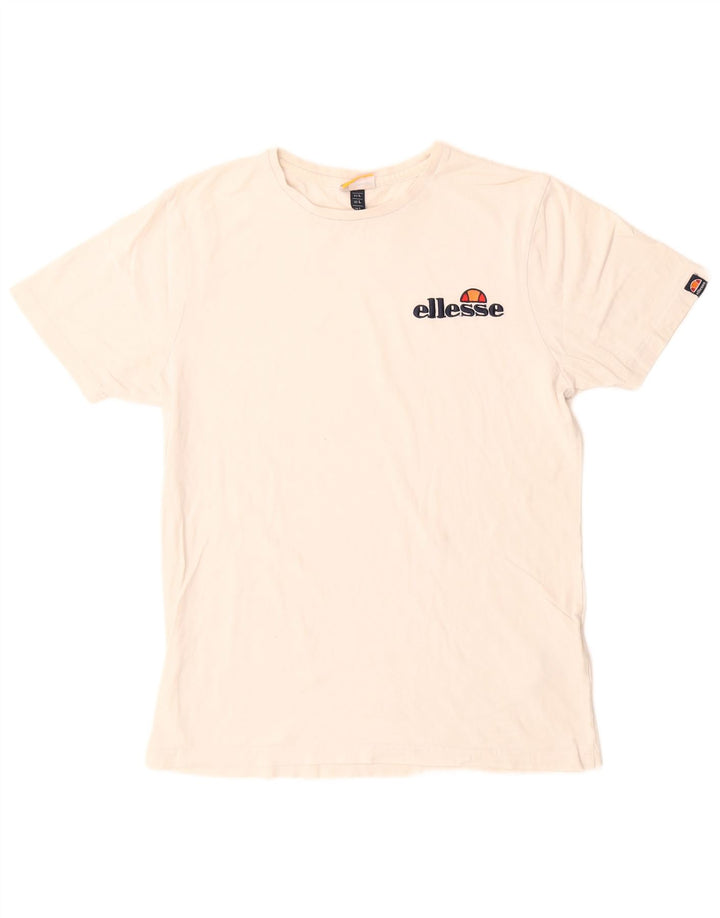 Ellesse Homme T-Shirt Graphique Haut Large Blanc Coton