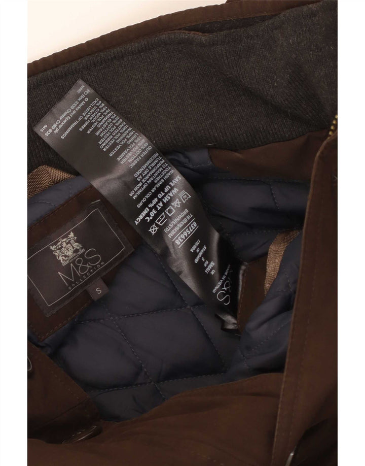 Marks & Spencer Manteau rembourré pour homme UK 36 Petit coton marron