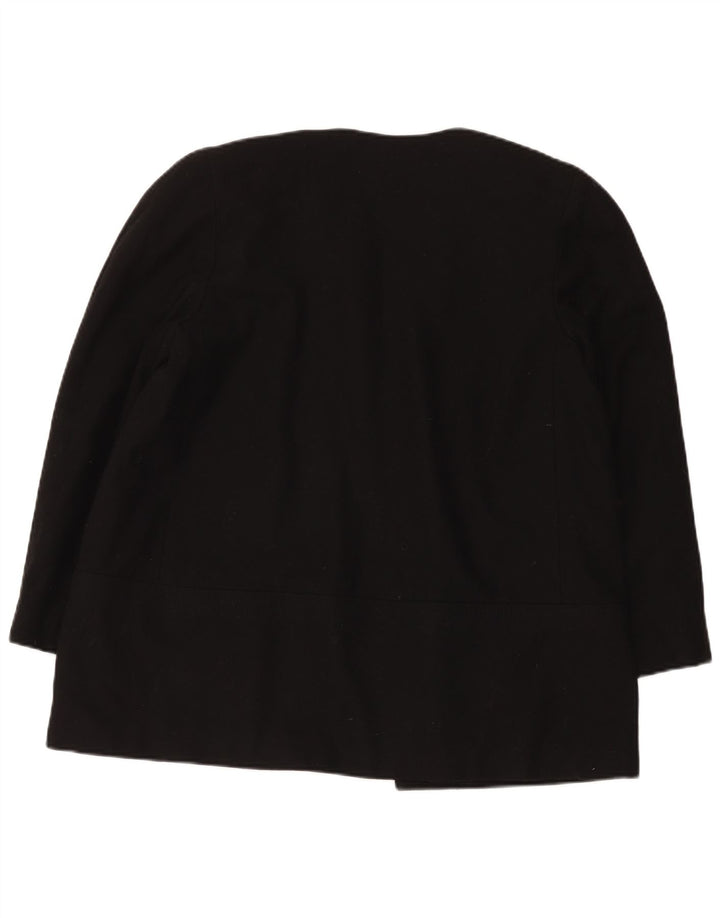 Luisa Spagnoli Veste Blazer Ouverte Femme UK 14 Laine Noir Moyen
