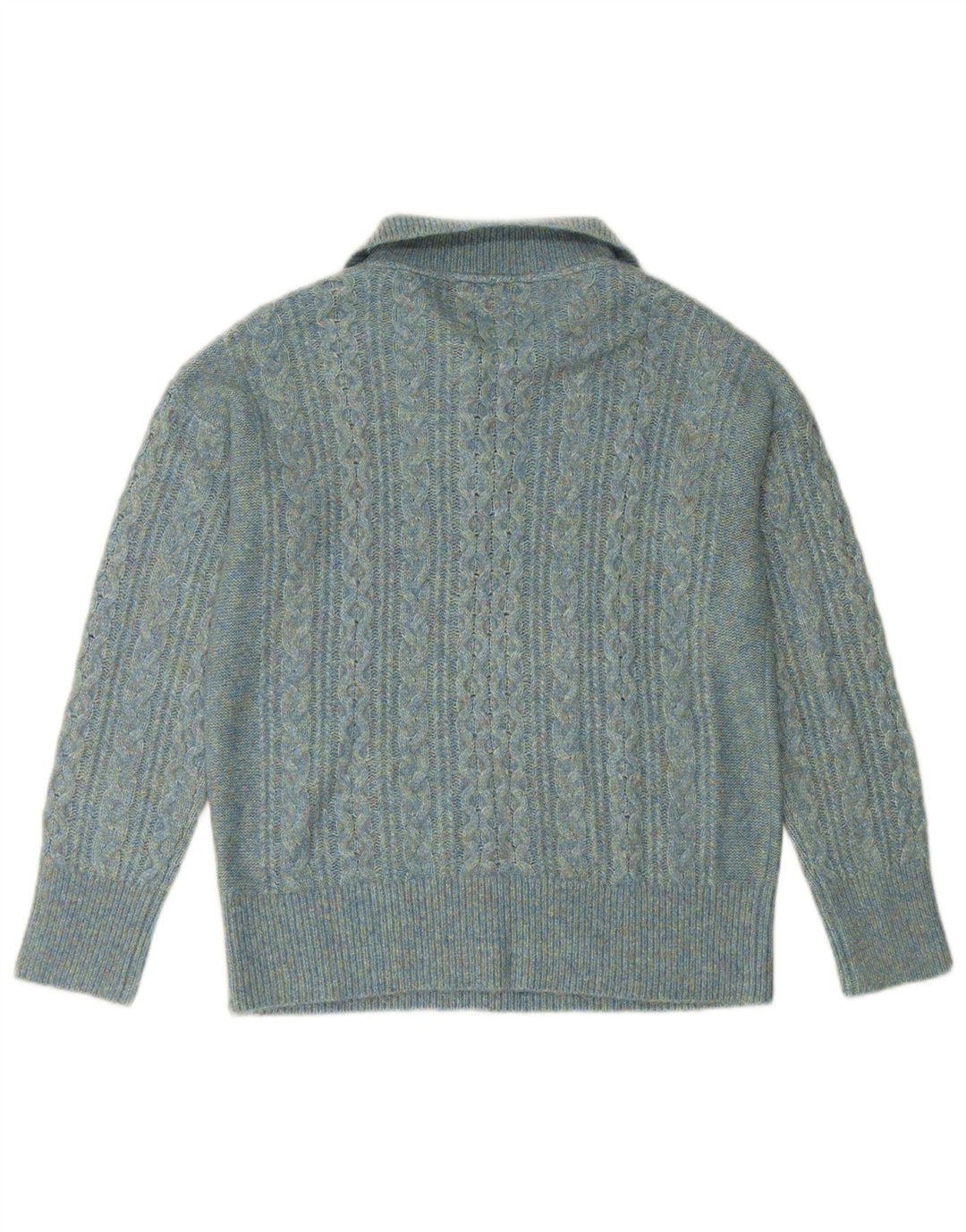 FAT FACE Pull col zippé pour femme UK 14 Large Turquoise Nylon