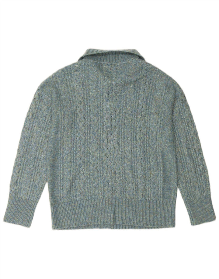 FAT FACE Pull col zippé pour femme UK 14 Large Turquoise Nylon