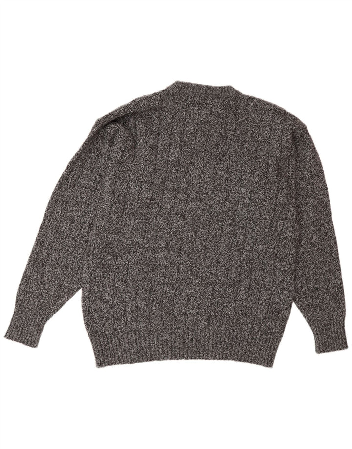 Valentino Pull à col rond pour homme en laine gris moyen