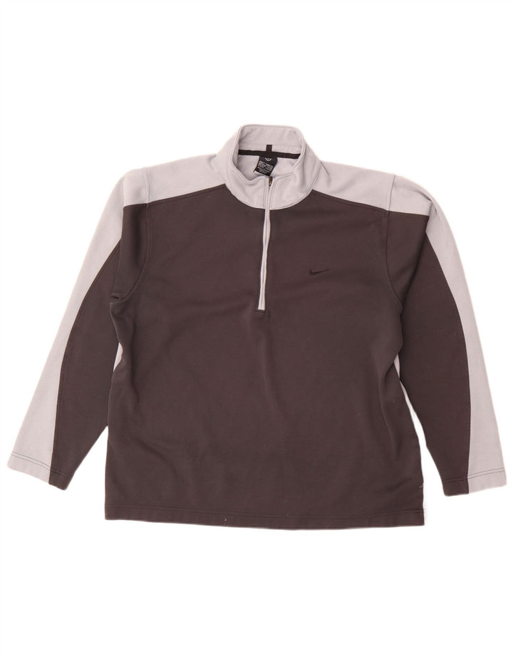 Nike Haut de survêtement Dri Fit pour homme UK 42/44 Large Gris Colorblock