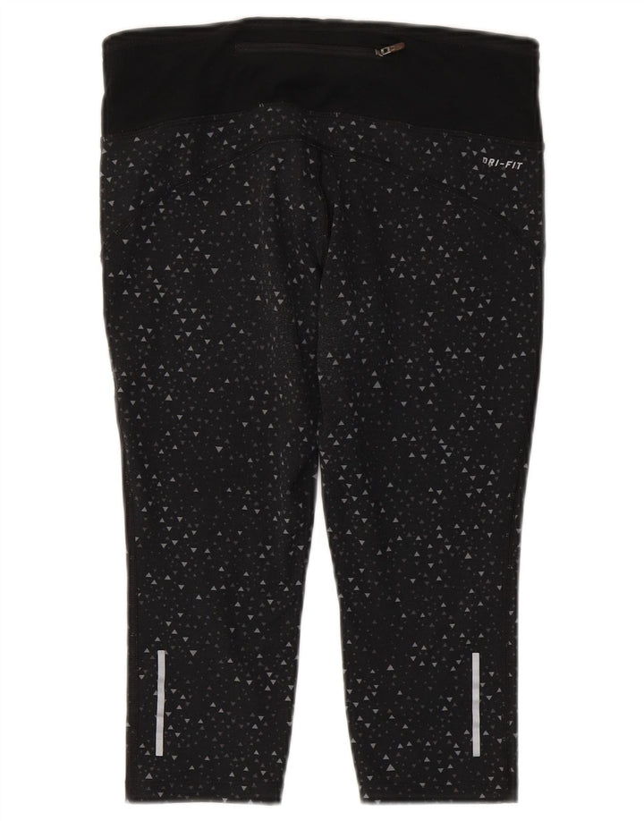 Nike Legging Capri Dri Fit pour femme UK 10 Petit Noir Géométrique Polyester