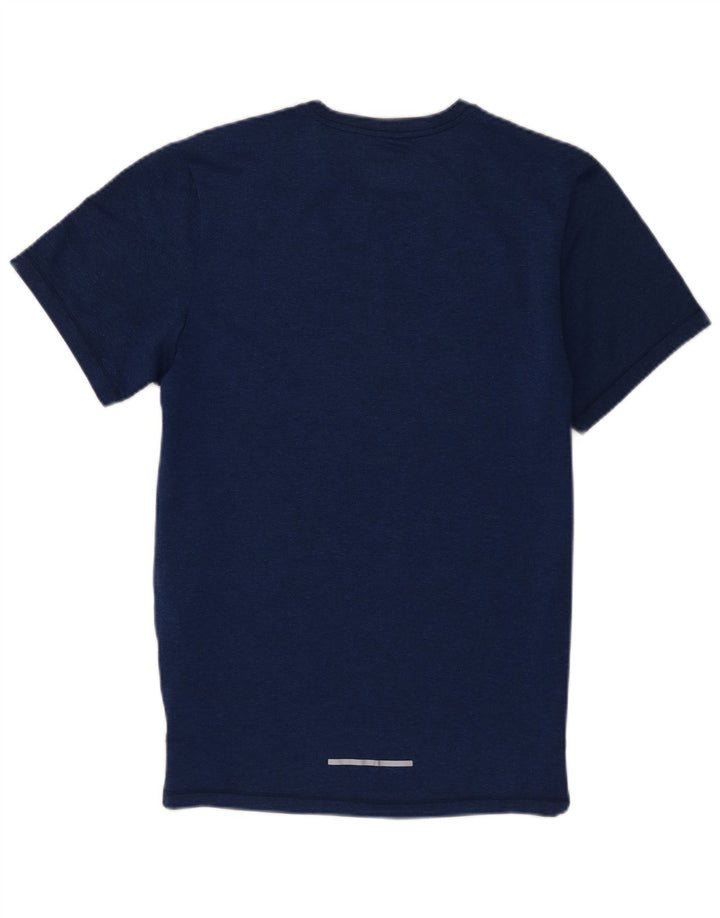 Nike Hommes Dri Fit T-Shirt Haut Petit Bleu Marine Géométrique Polyester
