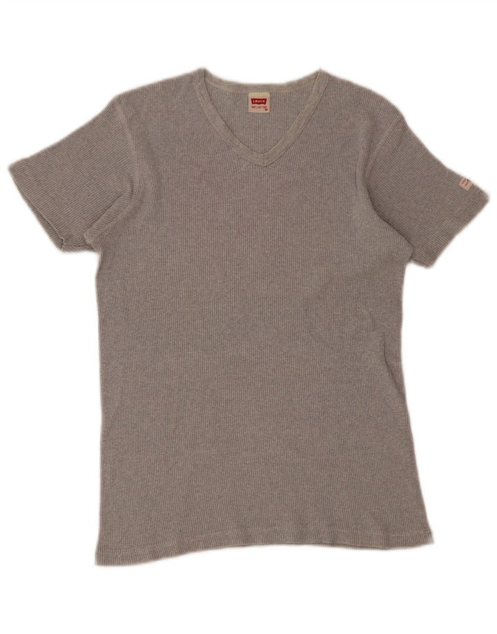 Levi's T-Shirt Femme UK 12 Gris Moyen Coton