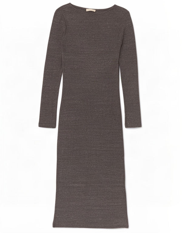 Whistles Robe moulante à manches longues pour femme UK 10 Petit Gris Polyester