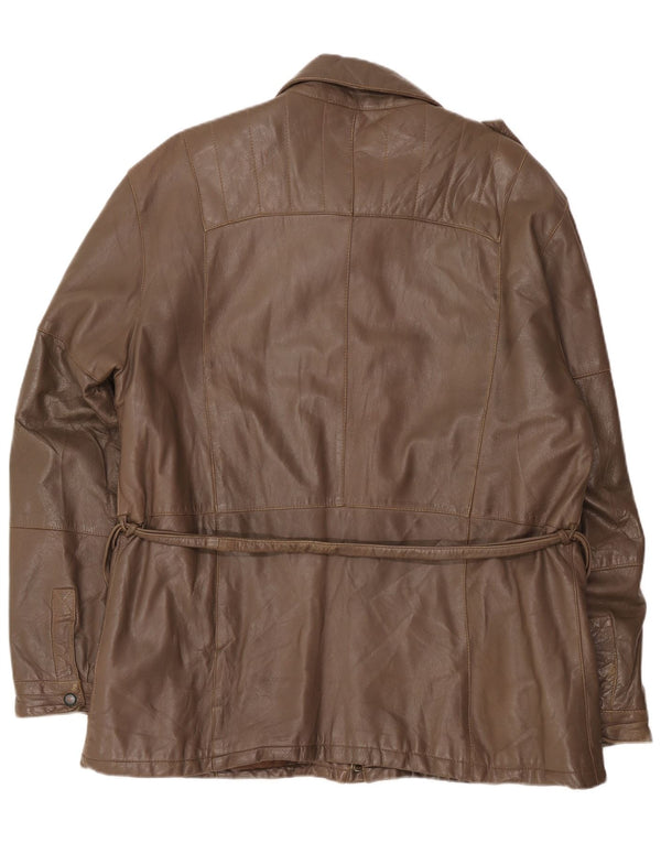 veste en cuir militaire vintage pour hommes UK 40 Large Brown