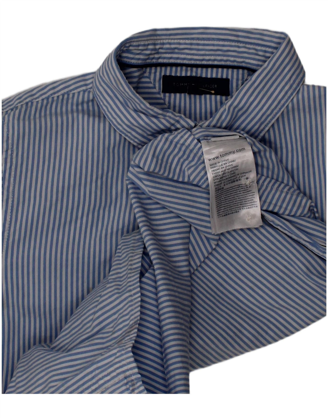 TOMMY HILFIGER Boys Shirt 6-7 Years Blue Striped Cotton