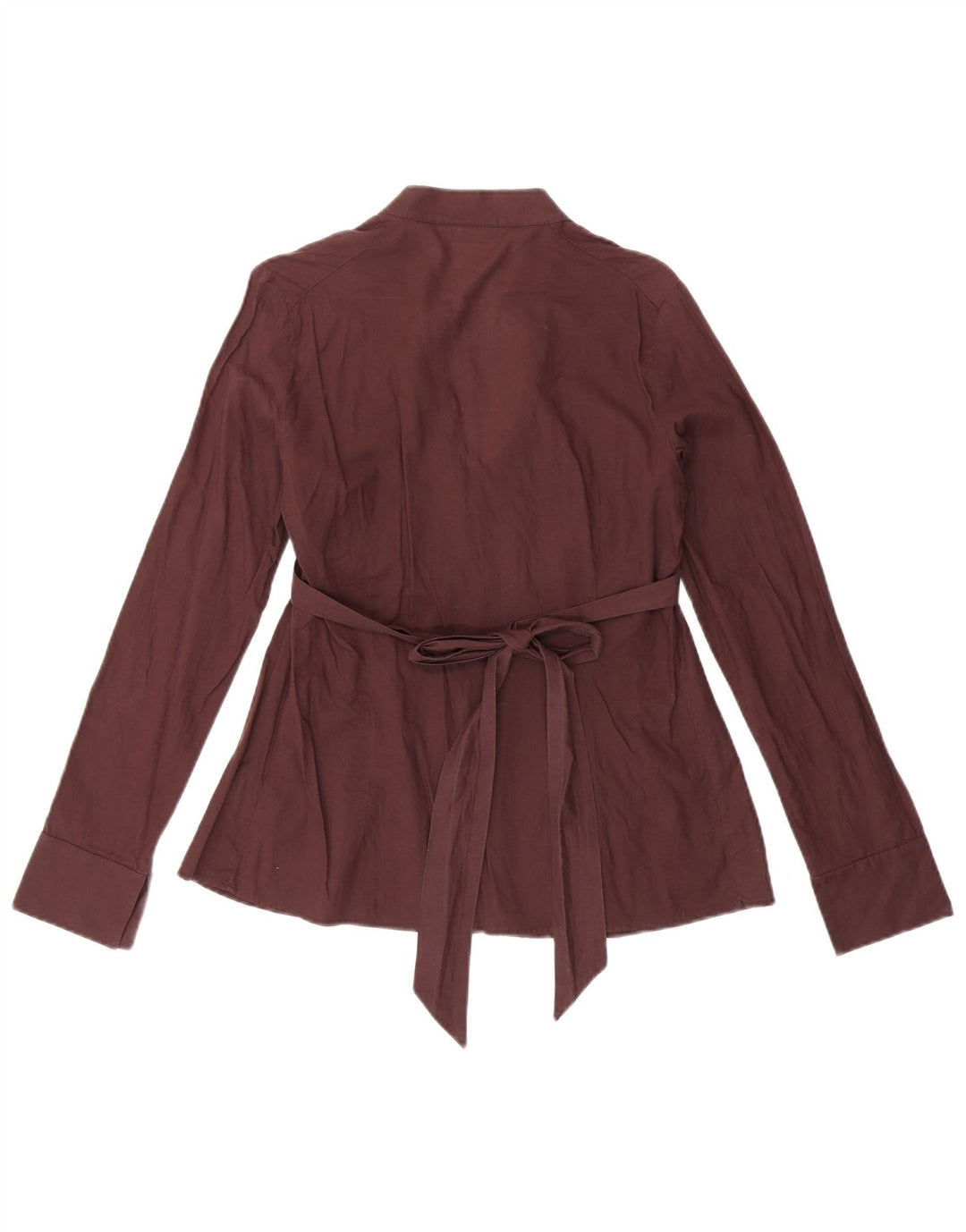 MAX & CO. Womens Long Sleeve Blouse Top UK 10 Small  Brown Cotton