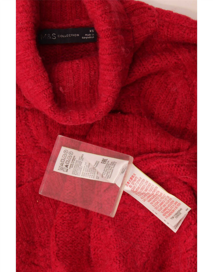 Marks & Spencer Pull surdimensionné à col roulé pour femme UK 6 XS Rouge