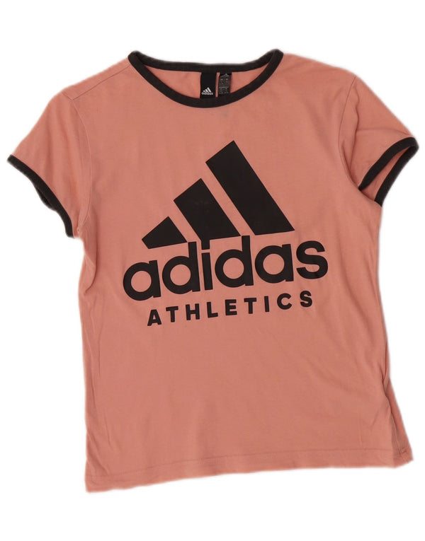 Adidas T-shirt graphique pour femme UK 8/10 Petit coton rose