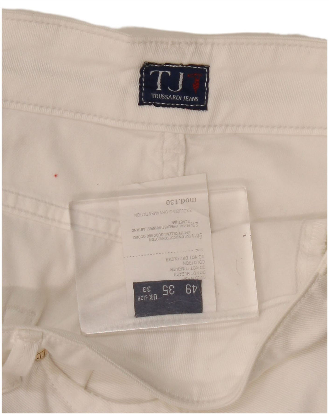 Trussardi Femme Jean Slim Cropped IT 48 Medium W33 L26 Coton Blanc