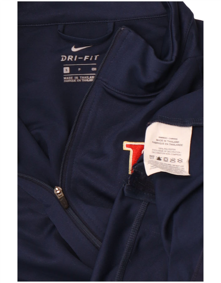 NIKE Veste de survêtement graphique Dri Fit pour femme UK 10 Small Bleu marine