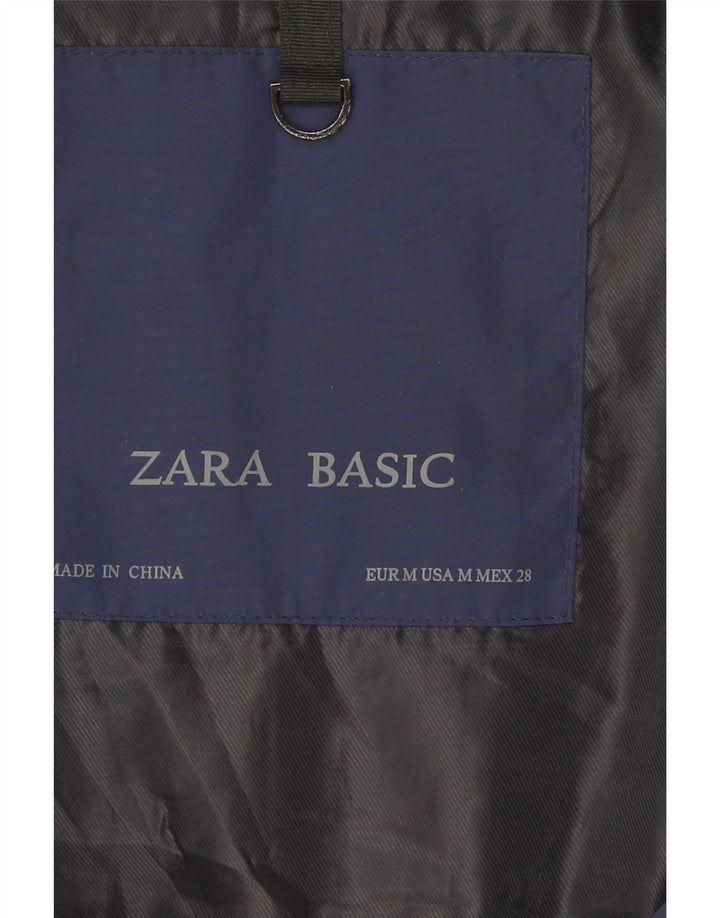 Zara Femme Gilet Rembourré UK 12 Moyen Bleu Marine Polyester
