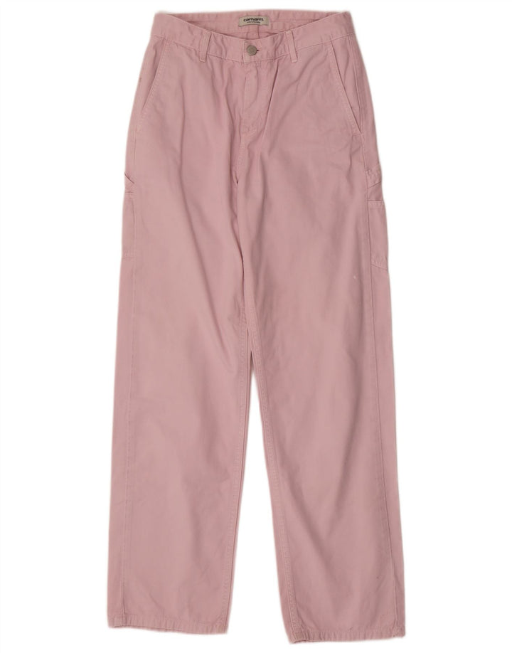 CARHARTT Pantalon Cargo Droit Femme W25 L29 Rose Coton