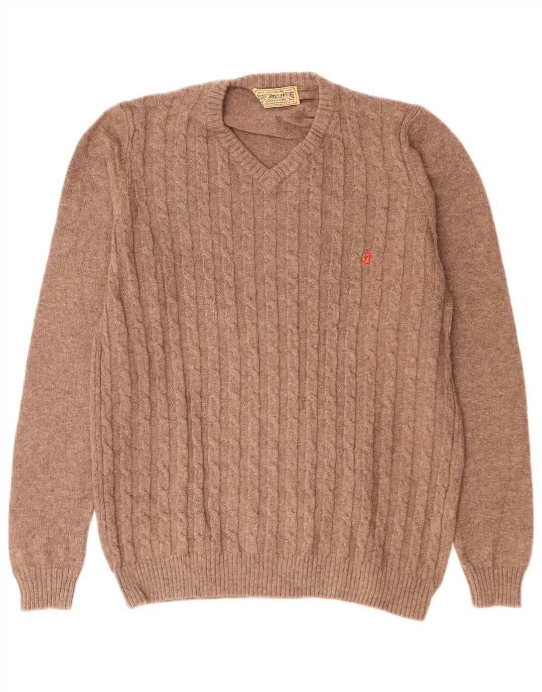 MARLBORO CLASSICS Pull Col V Homme Laine Marron Moyen