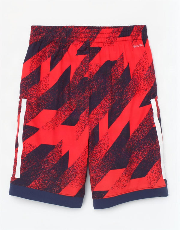 Adidas Garçons Climalite Sport Shorts 6-7 ans Rouge Géométrique Polyester