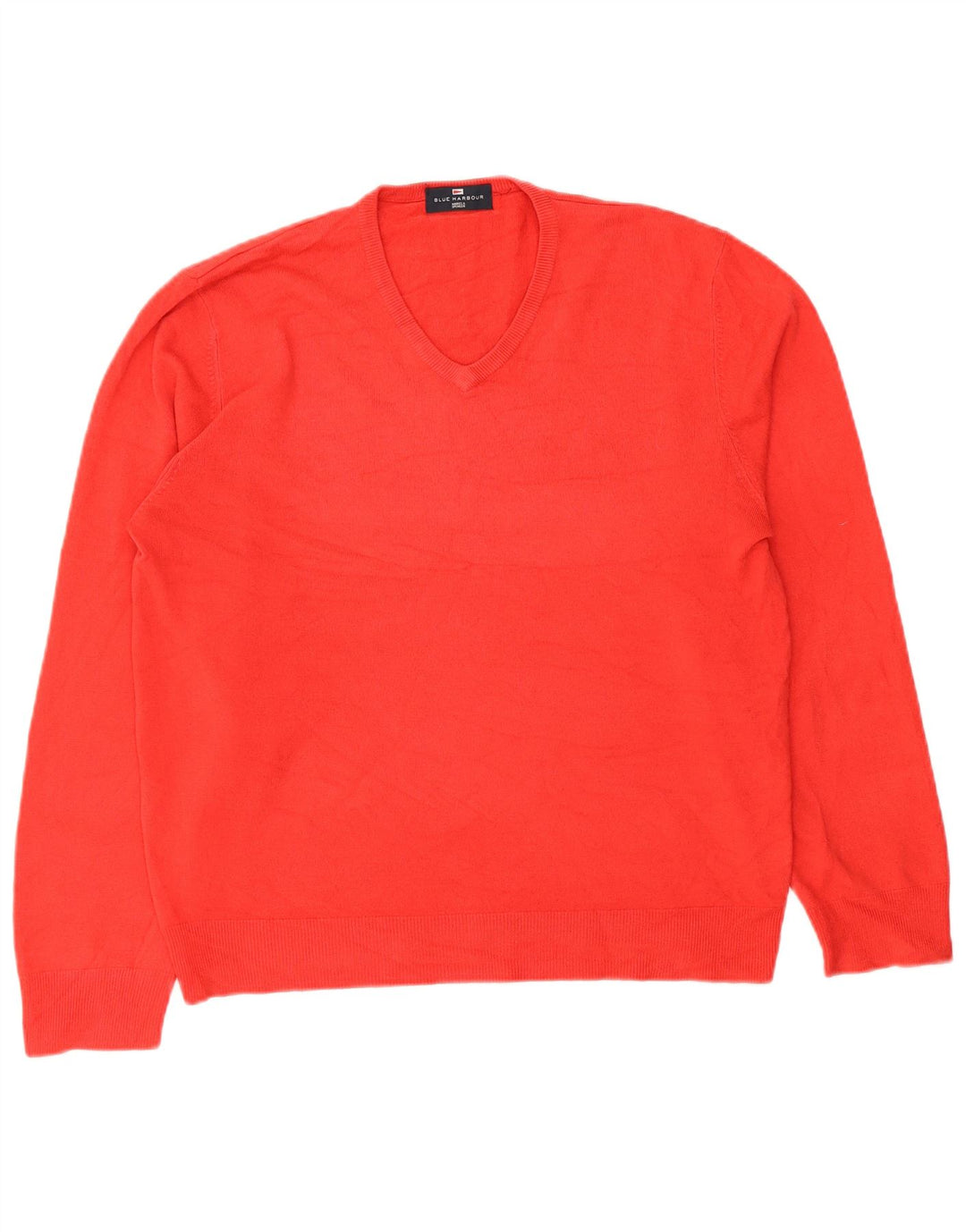 Marks & Spencer Pull à col en V Blue Harbour pour hommes, grand rouge, acrylique