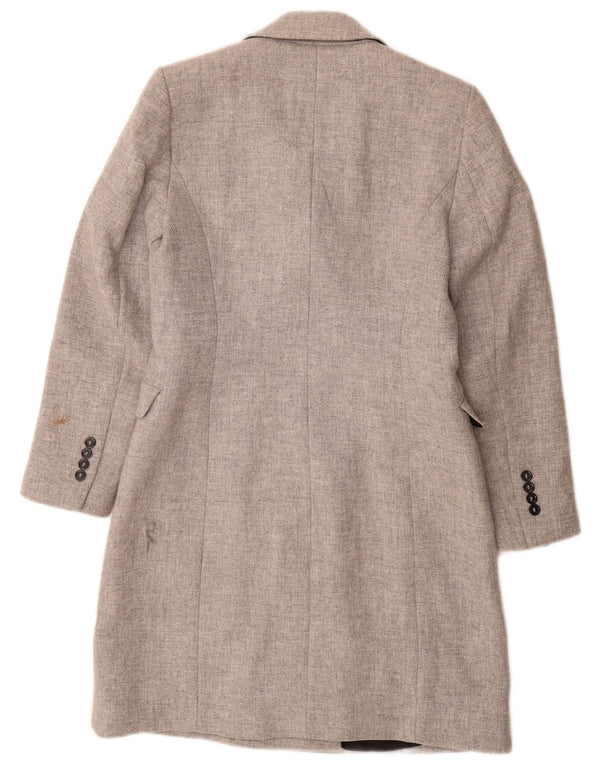 Zara Manteau croisé pour femme UK 14 Laine gris moyen