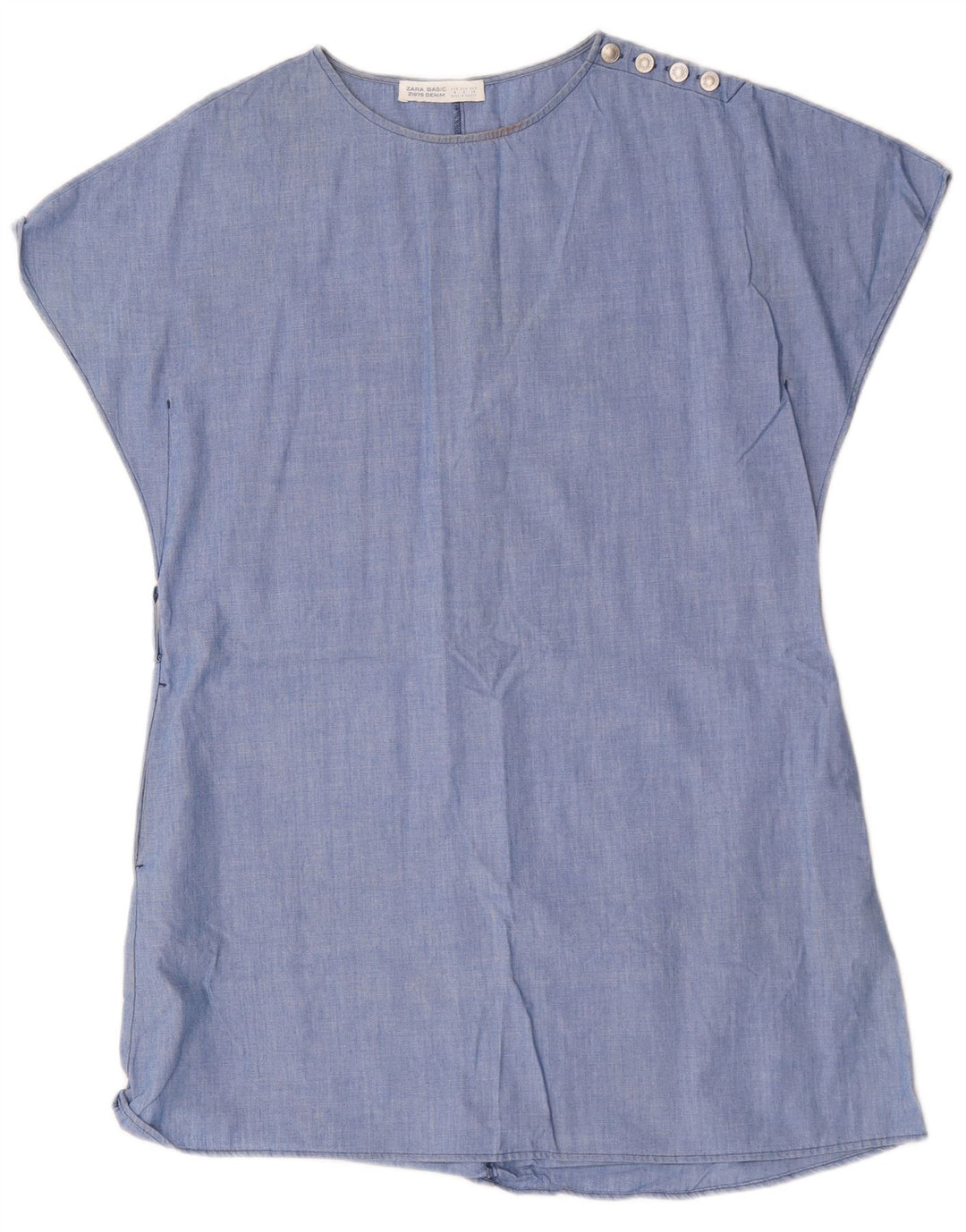 Zara Robe Tente Femme UK 14 Coton Bleu Moyen
