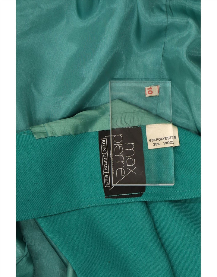 MAX PIERRE Womens Open 3/4 Sleeve Overcoat UK 10 Small  Green Polyester Vintage Max Pierre and Second-Hand Max Pierre from Messina Hembry 